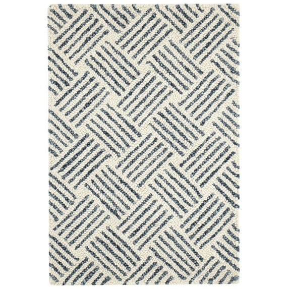 Dash & Albert Layers Hand Hooked Wool Rug, 9' x 12', Indigo