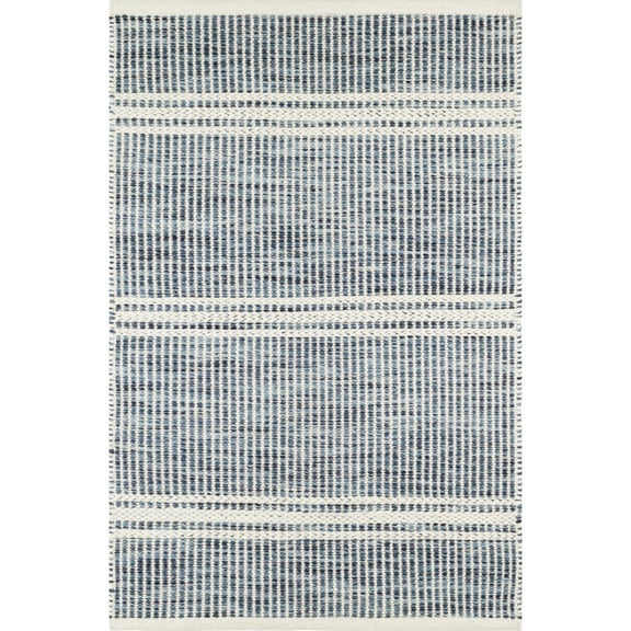 Dash & Albert Malta Handwoven Wool Rug, 4' x 6', Blue