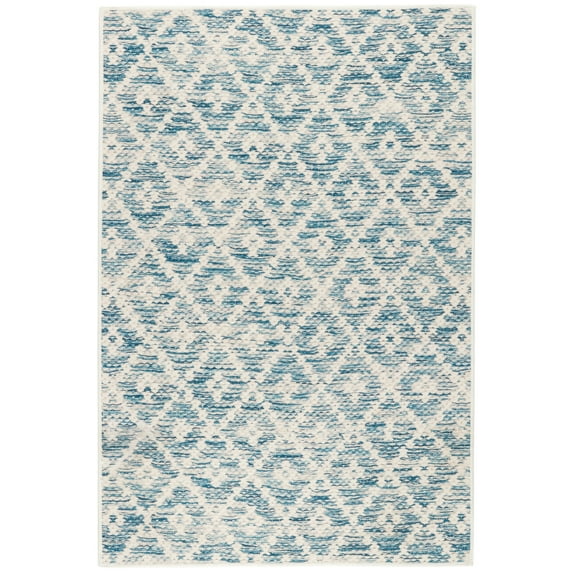 Dash & Albert Melange Diamond Machine Washable Rug, 4' x 6', Blue