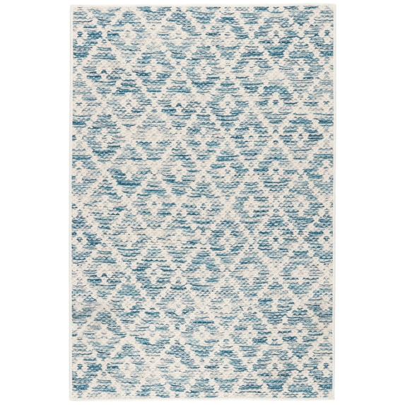 Dash & Albert Melange Diamond Machine Washable Rug, 8' x 10', Blue