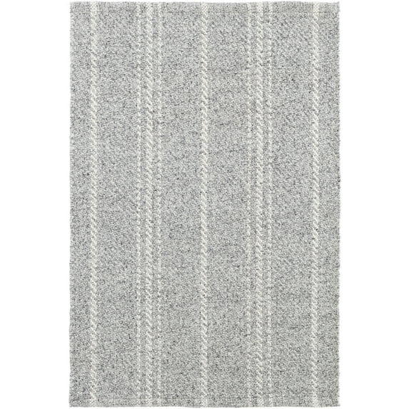Dash & Albert Melange Stripe Handwoven Indoor/Outdoor Rug, 3' x 5', Grey/Ivory