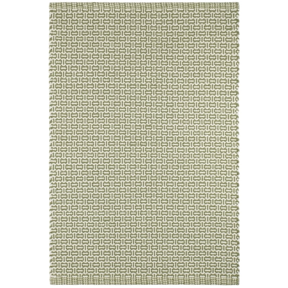 Dash & Albert Miss Muffet Handwoven Cotton Rug, 2' x 3', Olive