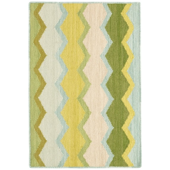 Dash & Albert Safety Net Handwoven Wool Rug, 2' 6" x 8', Green