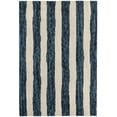 thumbnail image 1 of Dash & Albert Silas Stripe Hand Micro Hooked Wool Rug, 3' x 5', Navy, 1 of 8