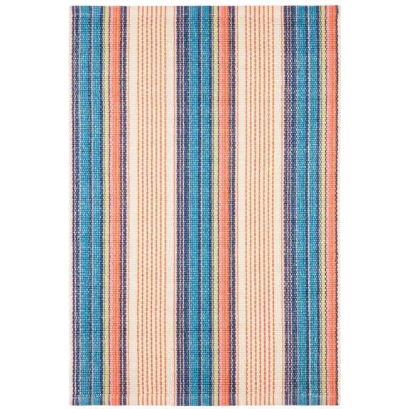 Dash & Albert Sloane Stripe Handwoven Cotton Rug, 2' x 3', Sunset