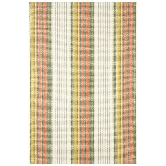 Dash & Albert Sloane Stripe Handwoven Cotton Rug, 8' x 10', Sprout