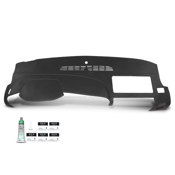 CROSSDESIGN TPE Dashboard Dash Cover Fit for Silverado/GMC Sierra 2007-2013 Fit Dual Glovebox Style Dashes Only Black Dash Board Cover