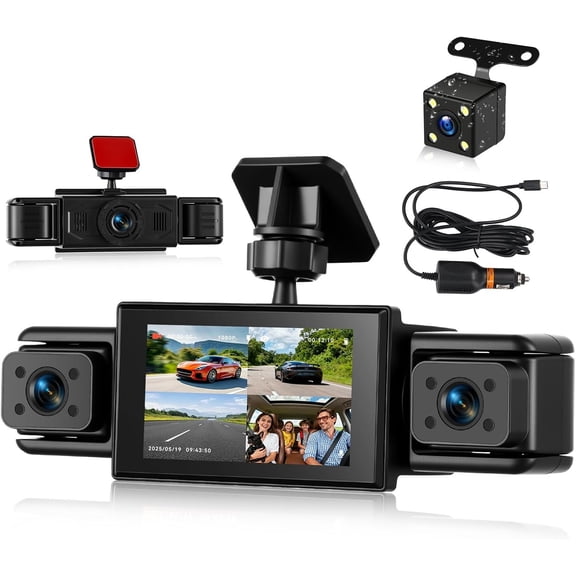 Dash Cam 1080P 3 Inch Dashboard Camera  Recorder Wide Angle Dashcam Driving Loop Recording G-Sensor, Exposure Compensation, Motion Detection, Night Vision, Reverse Help, 360  Protection
