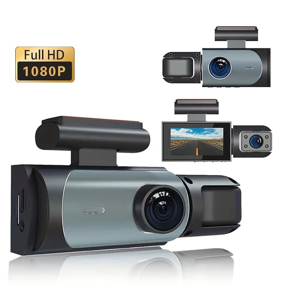 Dash Cam 1080P Car Camera, Dash Cam For Cars, Front And Inside, Car Camera With IR Night Vision, Loop Recording, Wide Angle Car DVR Camera With 3.16 Inch IPS Screen, Dual Lens Car Dashboard Video Cam