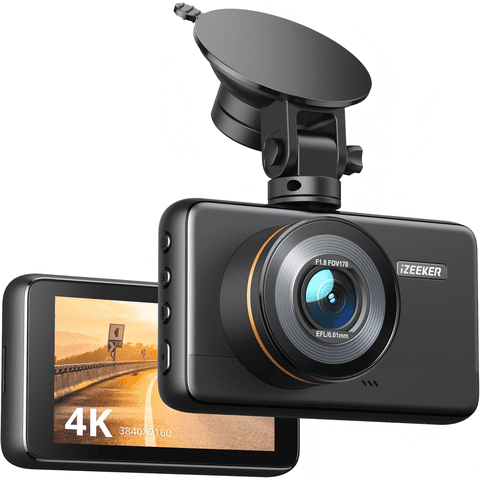 CocoBear 2.5K 1440P Dash Cam with 3" IPS Display, Night Vision WDR, 170° Wide Angle, Loop Recording, G-Sensor Emergency Recording, 24H Parking Mode, Type-C Car Charger
