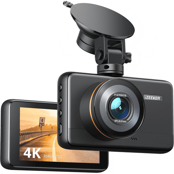 CocoBear 2.5K 1440P Dash Cam with 3" IPS Display, Night Vision WDR, 170° Wide Angle, Loop Recording, G-Sensor Emergency Recording, 24H Parking Mode, Type-C Car Charger