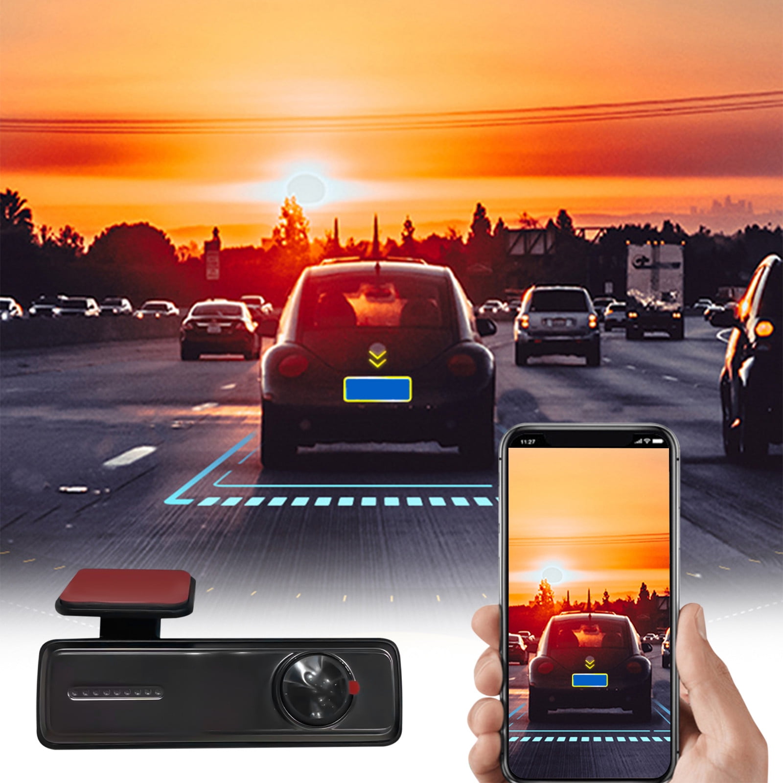 Dash Cam,1080P HD,Built In WiFi Smart Dash Camera For Cars,160° Wide