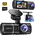 thumbnail image 1 of Dash Cam, 3 Channel Dash Cam, 4K+1080P Dash Cam Front and Inside, Triple Dash Cam,Car Night vision Dash Camera with 32GB Card, HDR, G-Sensor, 24Hr Parking, Front Rear Dash Cam Loop Recording, 1 of 6