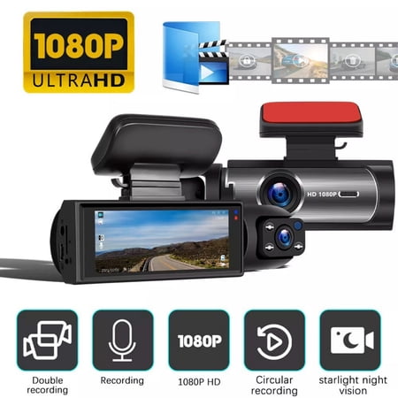 Dash Cam, 4K+1080P Dash Cam Front and Inside, Dual Dash Cam, Car Night Vision Dash Camera with 32GB Card, HDR, G-Sensor, 24Hr Parking, Front Rear Dash Cam Loop Recording