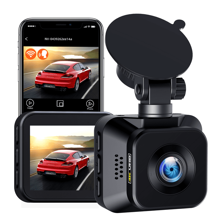 Dash Cam 4K WiFi 2160P Car Camera, Dash Camera for Cars, Mini Front Dashcam  for Cars with Night Vision, Loop Recording, G-Sensor,24H Parking Monitor