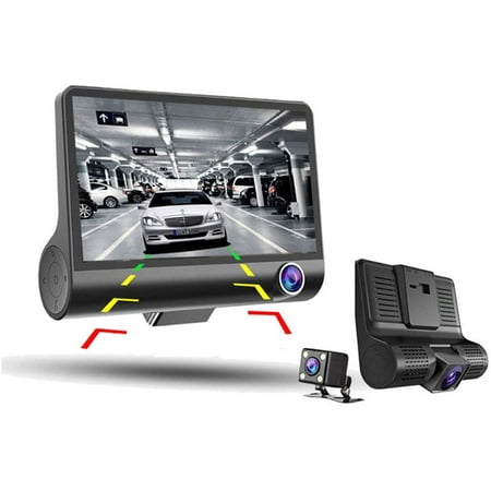 Dash Cam Camera Front and Rear Plus Interior, Loop Recording 1080p Night Vision