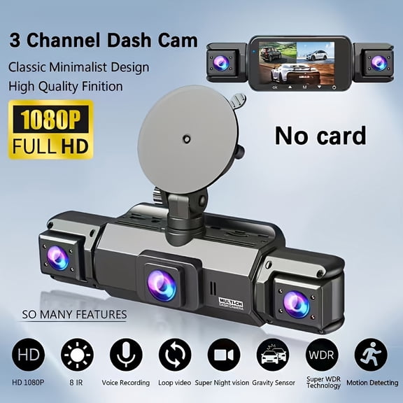 Dash Cam for Cars Car Camera 360 Degree View Front And Rear Inside Left Right 3/4 Channel Dash All Are 1080P Cameras, Dash Camera for Cars, Night Vision, 24/7 Recording Parking Mode Monitor,