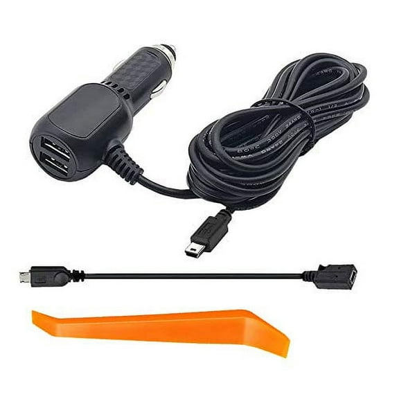 Dash Cam Charger, Dosili car Dash cam USB Power Cord, Micro USB & Mini USB Cable, for Dash Camera and GPS Charger Power Cord(11.5ft)
