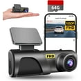thumbnail image 1 of Dash Cam Front, 1080P Full HD Dash Camera for Cars with Free 64GB SD Card, 130°Wide Angle, Night Vision, 24H Parking Monitor, Loop Recording, WiFi & APP Control, WiFi Dash Cam for Cars, 1 of 6