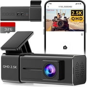 UDH 2.5K WiFi Dash Cam with App, Front Camera, G-Sensor, Night Vision, 24H Parking Monitor, 32GB SD Card
