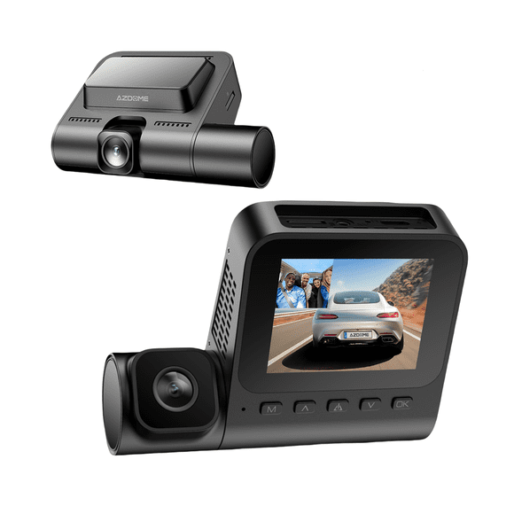 AZDOME Dash Cam V600 Dual Channel 1080P Super Night Vision G-Sensor 24H Parking Monitor 1-Pack 2.4 Inch Screen