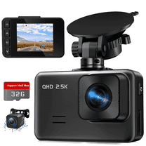 Dash Cam Front and Rear, 2.5K Dual Dash Camera with 32GB Card, 24H Parking Monitor, G-Sensor WDR Night Vision