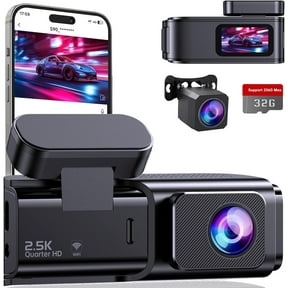 Dash Cam Front and Rear, 2.5K+1080P Dual Dash Camera for Cars, Car Camera with 1.47" IPS Screen, Built-in Wi-Fi, 170° Wide Angle, Night Vision, G-Sensor, 24H Parking Mode, 32GB Card Include