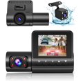 Dash Cam Front and Rear,4K Full UHD 3 Channel Dash Camera for Cars, Dashcam with Night Vision