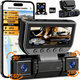 thumbnail image 1 of Dash Cam Front and Rear with 64GB Card, 4 Channel Dash Camera for Cars with Front, Rear, Left & Right Cameras, 1080P Car Dash Cam with WiFi App, Night Vision, Recording, 3" IPS Screen, 1 of 12
