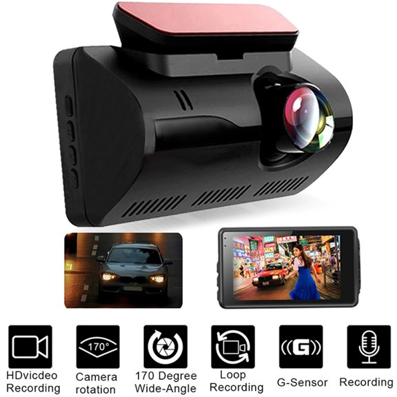 Dash Cam Front and Rear, Dash Camera for Cars 1080P Full HD Dual Dash Cam 3" HDR Screen in Car Camera Front and Rear Night Vision, 170°Wide Angle Motion Detection Parking Monitor G-Sensor