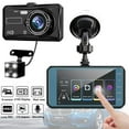 thumbnail image 1 of Dash Cam Front and Rear Dual Dashcam, Giugt 4 inch Touch-Screen Car Dashboard Camera FHD 170° Wide Angle Backup DVR Recorder with Night Vision G-Sensor Parking Monitor Loop Recording Motion Detection, 1 of 14