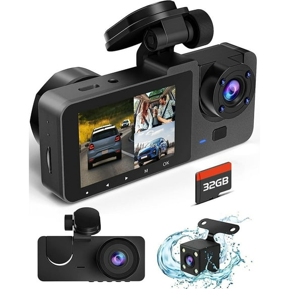 Dash Cam Front and Rear Inside, 4K Full HD Triple Dash Camera for Cars ...