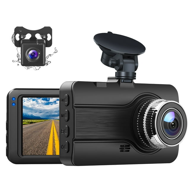 Dash Cam Front and Rear, 1080P Dual 3" Car Camera, Parking Monitor, Loop Recording
