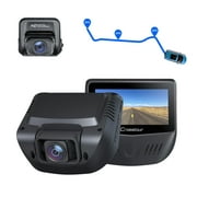 Crosstour Dash Cam, Front and Rear 1080P Car Camera, Optional GPS, 170° Wide Angle, Support 128GB Recorder with 3 inch IPS Screen