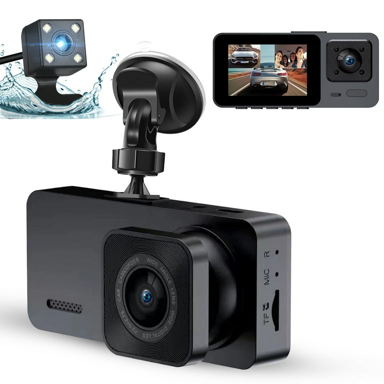 Dash Cam Front and Rear, TSV 3 Channel Dual Dash Camera, 1080P HD