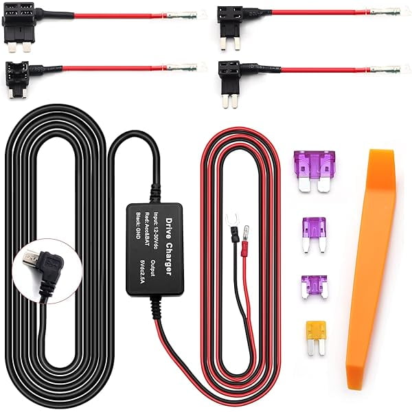Yeecore Dash Cam Hardwire Kit – 16.4ft Type-C, Low Voltage Protection, For Parking Mode On All USB-C Cameras