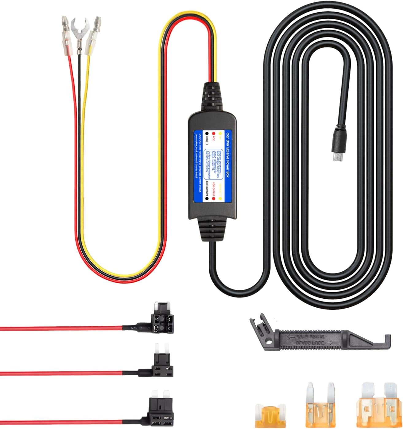 Dash Cam Hardwire Kit Cable 13ft COOAU Dashcam Hard Wire ro USB Ports