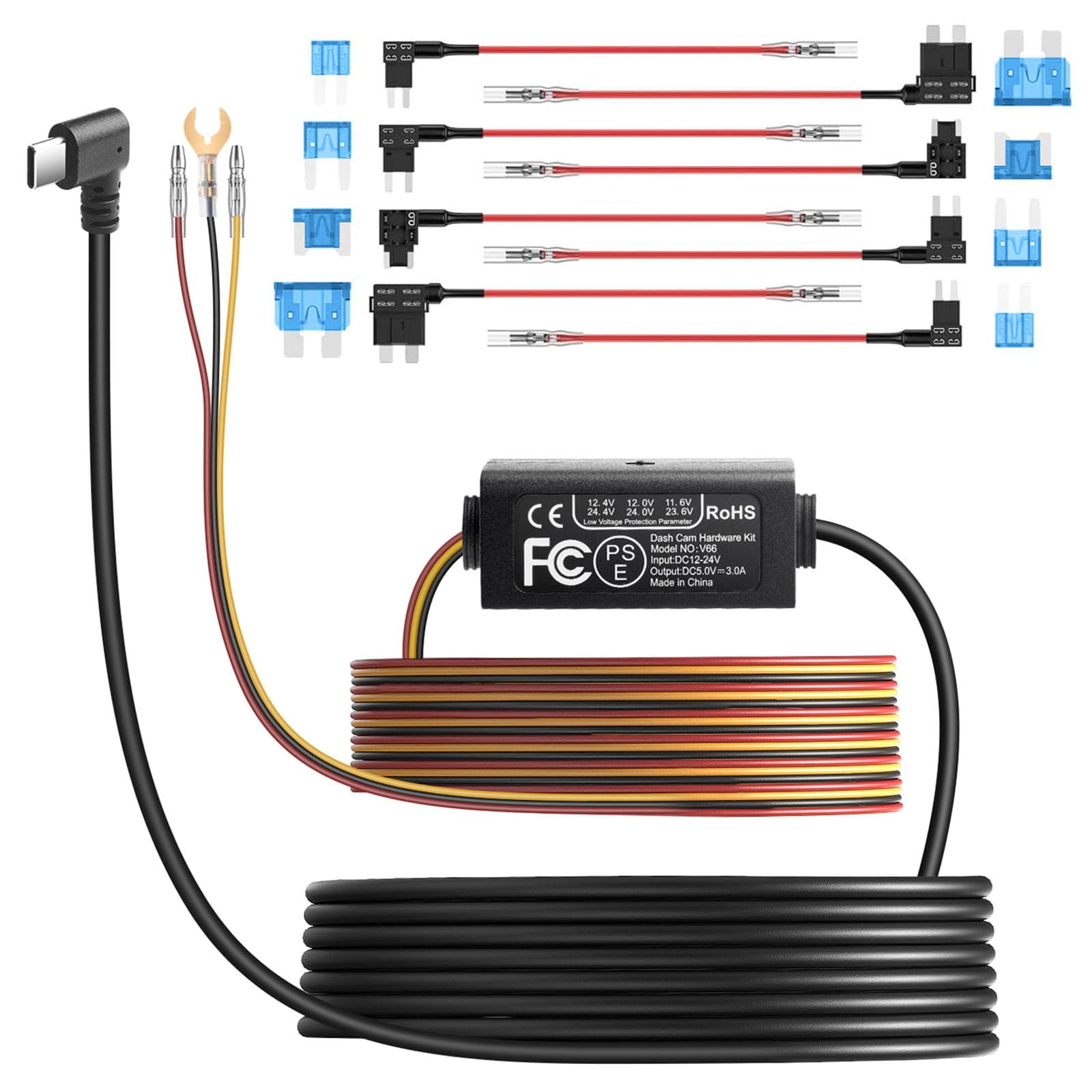 Dash Cam Hardwire-Kit - 24h Betrieb Mit Batterieschutz 3,5m