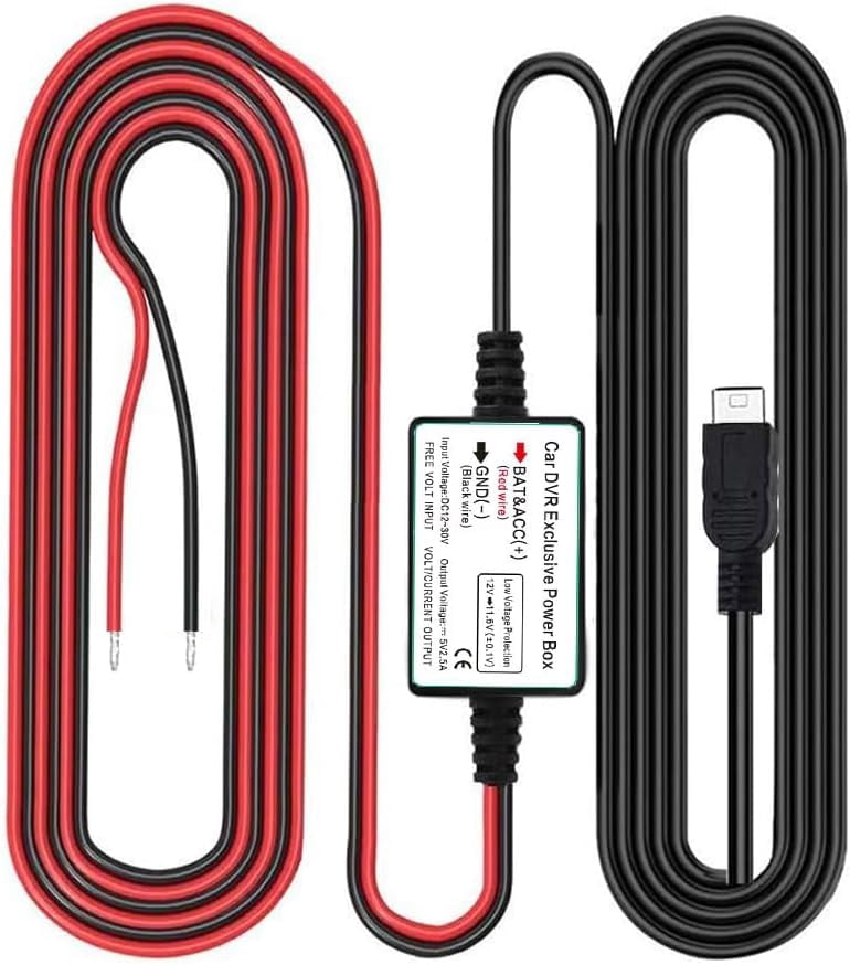 Universal Dash Cam Hardwire Kit With USB-C, Low Voltage Cutoff (11.8V) & 24/7 Parking Mode - Fits Any Dash Cam, Easy Install
