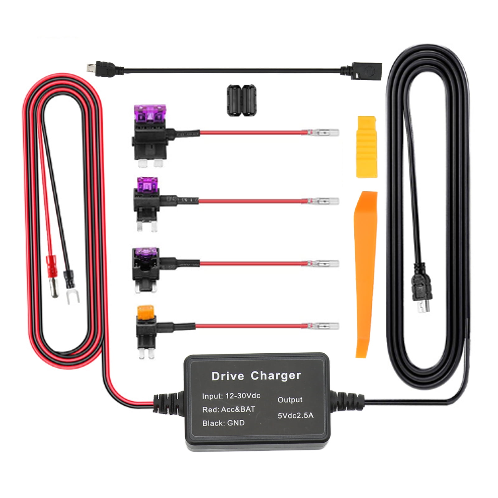 Dash Cam Power Cord Hardwiring Kit for 1230V Cars HiCurrent Low