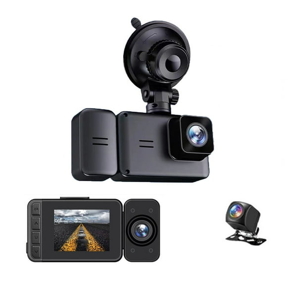 Dash Cam WiFi 1080P FHD Car Driving Recorder-inch Screen Three Lens Car Camera 170 Wide Angle/Motion Tracking/Reverse Image/G Sensor/HD Night Vision