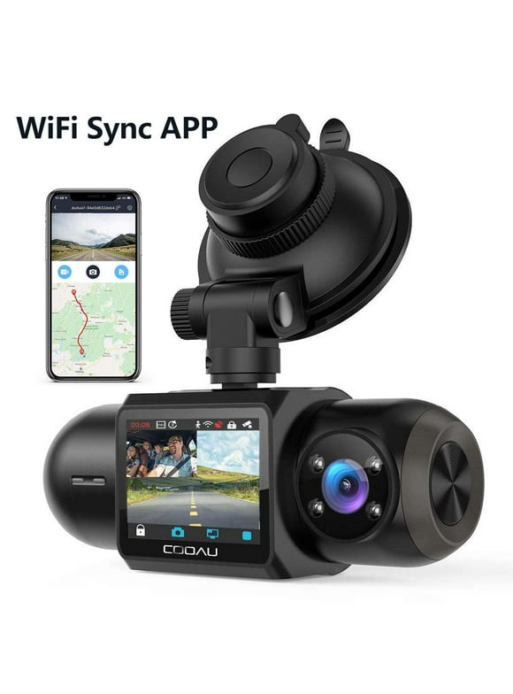 Dash Cam WiFi 2.5K Dual Dash Cam Front and Inside, Parking Mode, Loop Recording Dash Camera Driving Recorder with GPS and Speed