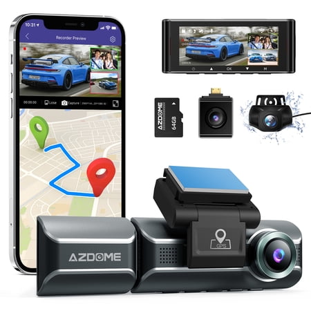 Car Dash Cam WiFi 2.5K Dual Dash Cam Front and Inside, Parking Mode, Loop Recording Dash Camera Driving Recorder with GPS and Speed