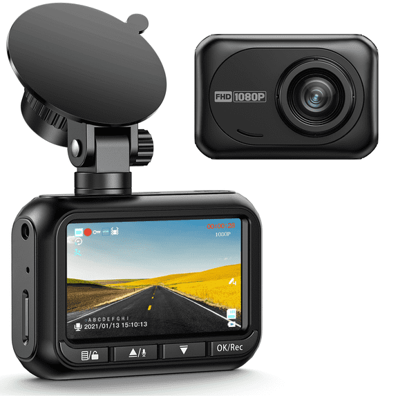 TOGUARD Dash Cam Front and Rear, 1080P 2.45'' LCD Dash Camera for Cars, Super Night Vision, WDR, G-Sensor, Loop Recording, IP68 Waterproof Rear Camera