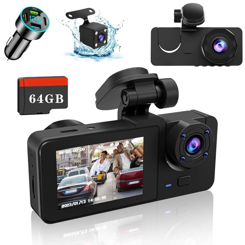 Insurance Camera Car Dash Camera for Cars, Full HD Car Camera Front Rear with Free 64GB SD ...