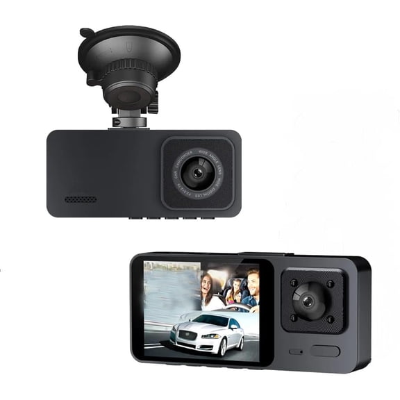 Dash Camera Front and Inside Dash Cam for Car Security 1080P Video Recorder with Audio Plug and Play, WDR, Night Vision, G-Sensor Auto Lock, 2 Inch Screen Vehicle Security