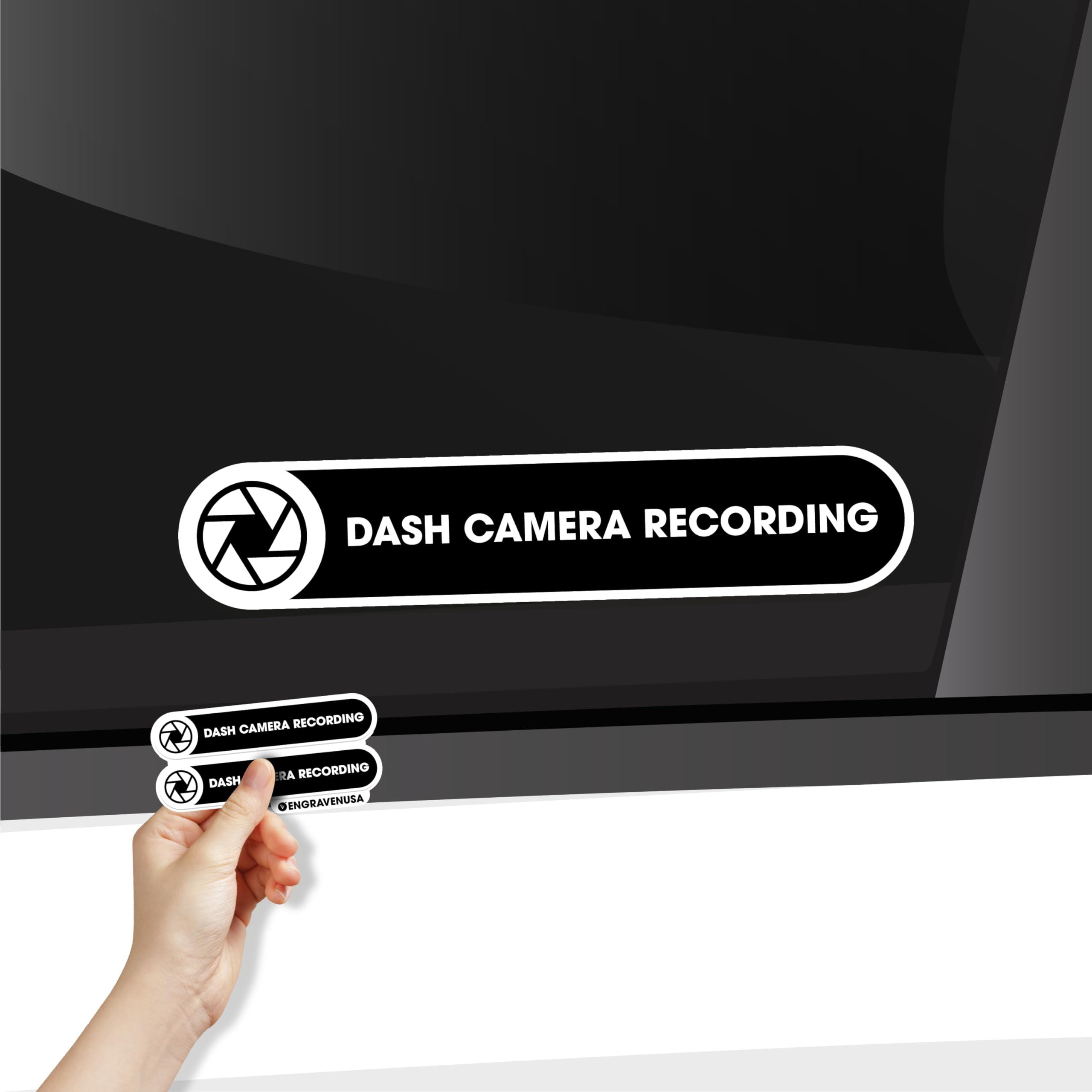 Dash Camera Recording in GP27 Car Sticker Dash Cam Sticker Sign in Car
