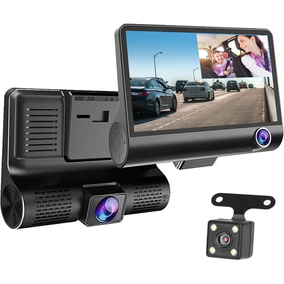 Dash Cam Front and Rear, 1080P Dash Camera for Cars, 4’’ Full HD Dash Cam,Full HD 170° Wide Angle Backup with Night Vision, G-Sensor, Loop Recording, IR Night Vision