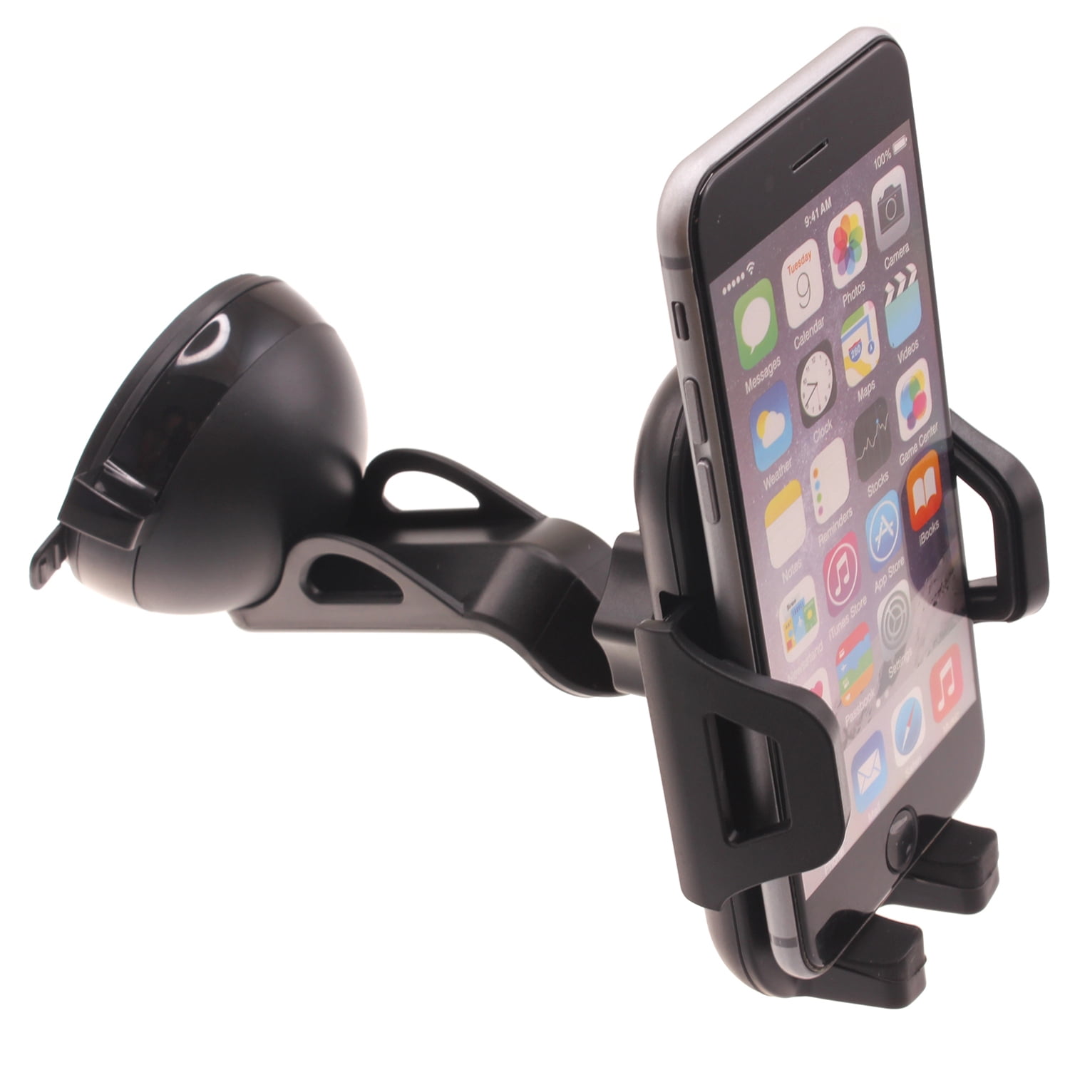 Dash Car Mount for iPhone 16/Pro/Max/Plus - Windshield Holder Cradle Swivel Dock for iPhone 16/Pro/Max/Plus