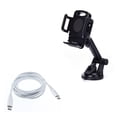 thumbnail image 1 of Dash Car Mount w 6ft USB Cable for OnePlus 9, Nord N200 5G/N100/N10 5G, Pro Phone - Windshield Holder Telescopic, Type-C to Type-C Charger Cord Power P2P for OnePlus 9, Nord N200 5G/N100/N10 5G, Pro, 1 of 11